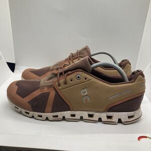 On Cloud 5 Mens 10 Running Shoes Sneakers Rust Orange Gray Swiss Engineering